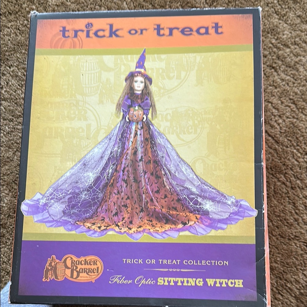 Cracker Barrel Fiber Optic Sitting Witch